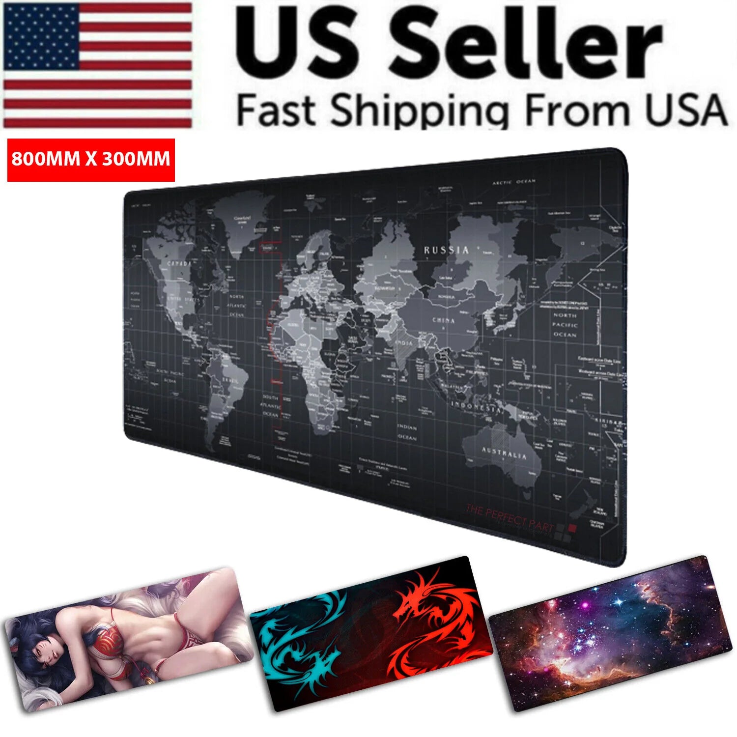 Extended Gaming Mouse Pad Desk Keyboard Mat Large Size 800MM X 300MM 31X12