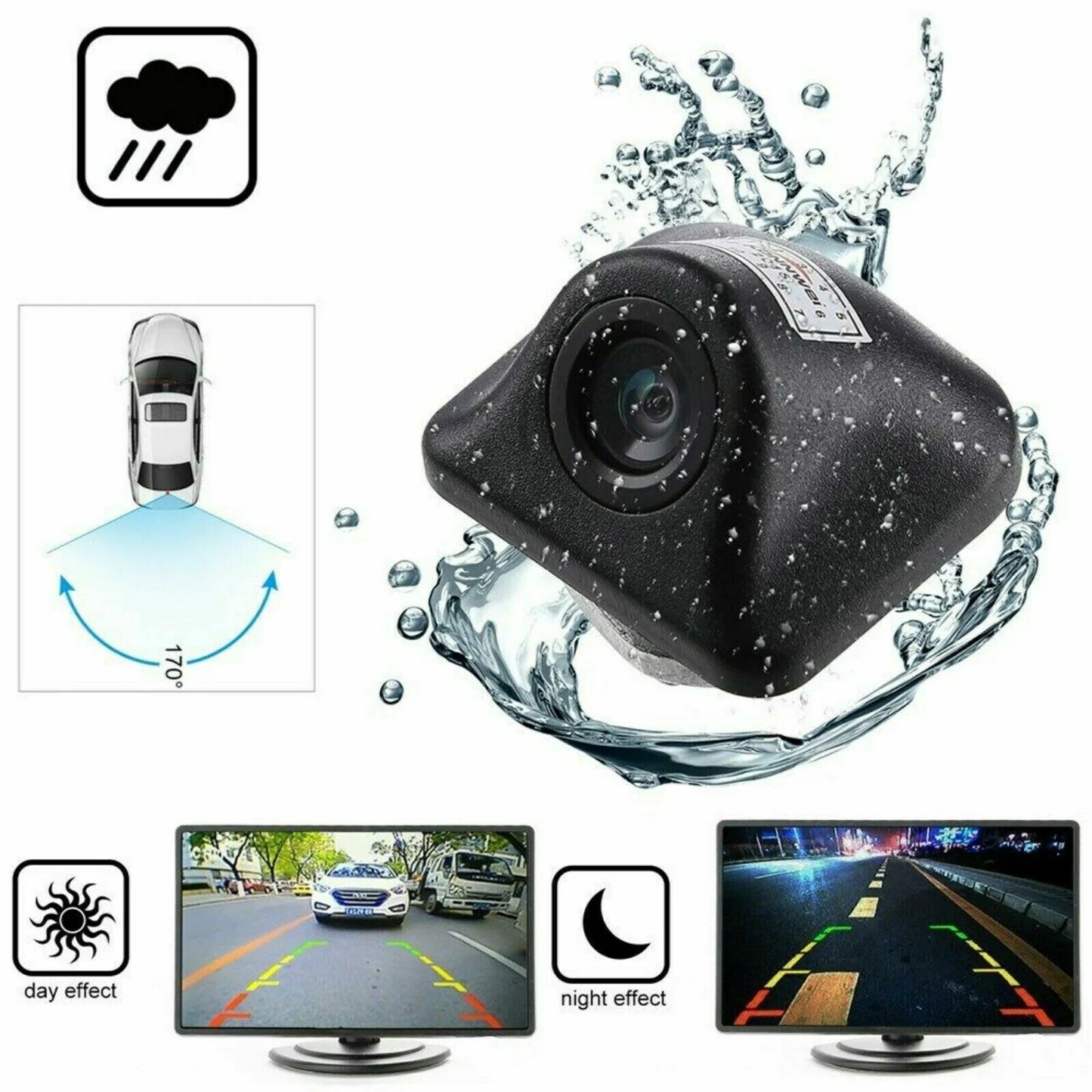 Car Rear View Reverse Camera Parking Backup Cam HD Night Vision Waterproof 170°