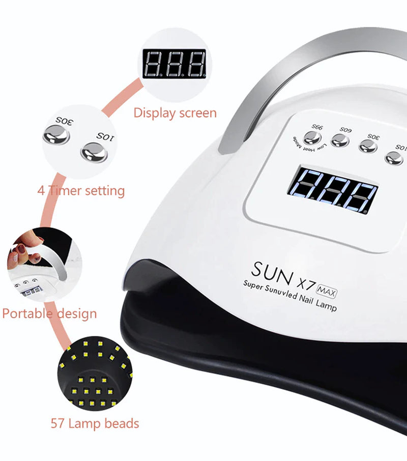 220W Nail Dryer LED Lamp UV Light Polish Gel Curing Machine Electric Manicure