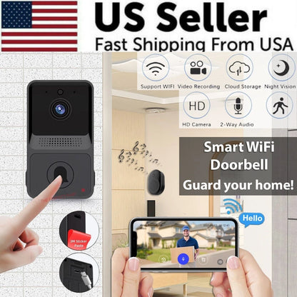 Smart Wireless Wifi Doorbell Intercom Video Camera Door Ring Bell Chime Security